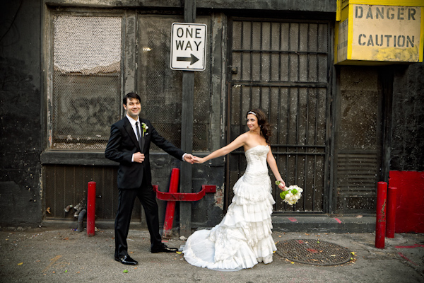 one way portrait of happy couple - photo by Southern California wedding photographers Callaway Gable